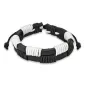 Bracelet Homme en Cuir noir et blanc Zig-Zag