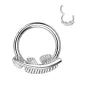 Piercing anneau segment titane G23 feuille argenté (oreille, septum)