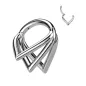 Piercing oreille anneau segment titane G23 triple chevrons argenté