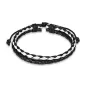 Bracelet Homme en Cuir noir et blanc Tressé