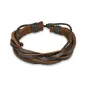 Bracelet Homme en Cuir Marron 5 Brins