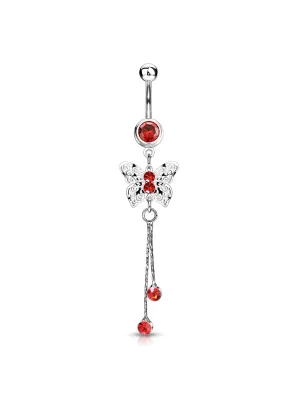 Piercing nombril Papillon Royal Chaine