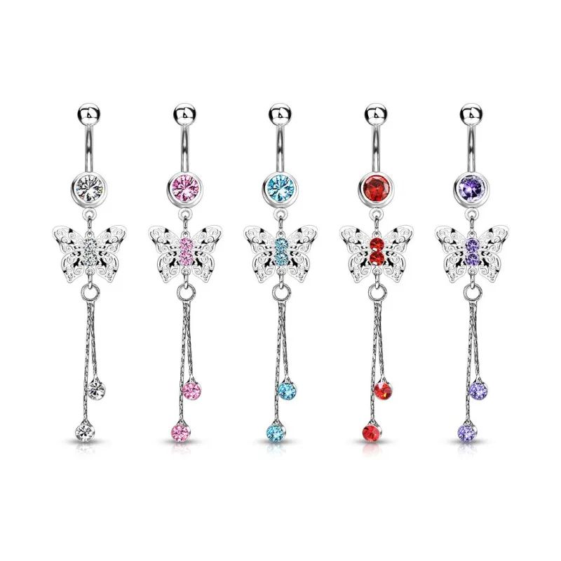 Bijou Piercing nombril Papillon Royal Chaine