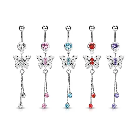 Bijou Piercing nombril Papillon Royal Chaine