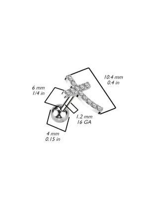 Piercing oreille cartilage hélix croix incurvée