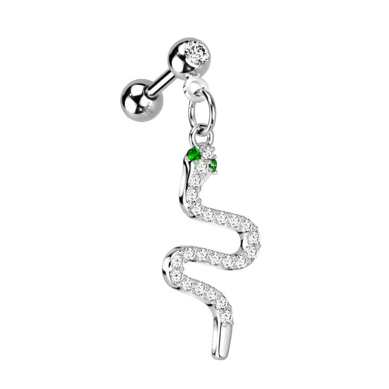 Piercing oreille cartilage hélix pendentif serpent