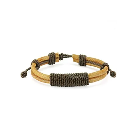 Bracelet Homme en Cuir Marron Noeud