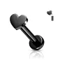 Piercing labret oreille titane noir coeur