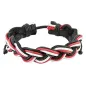 Bracelet Homme en Cuir Noir Blanc et Rouge