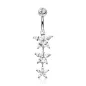 Piercing nombril pendentif triple fleur marquise