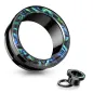 Piercing tunnel oreille noir nacre abalone