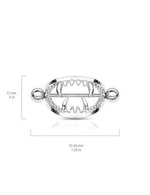 Piercing téton bouclier crocs effrayants