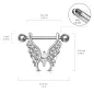 Piercing téton pendentif papillon cristaux blanc