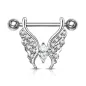 Piercing téton pendentif papillon cristaux blanc