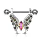 Piercing téton pendentif papillon cristaux vitrail