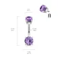 Piercing nombril vissage interne zircon tanzanite