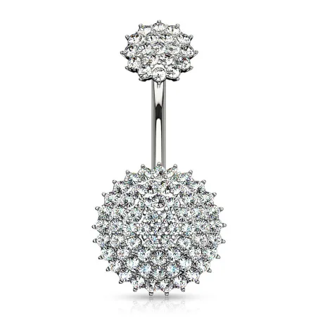 Piercing nombril bouclier pavé de strass