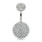 Piercing nombril bouclier pavé de strass