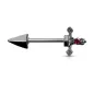 Piercing téton dague cristal rouge acier noir