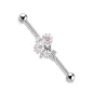 Piercing industriel oreille bouquet de fleurs