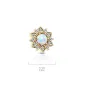 Piercing microdermal fleur opalite blanche plaqué or