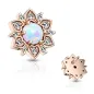 Piercing microdermal fleur opalite blanche plaqué or rose