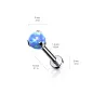 Piercing labret oreille argenté opalite bleue