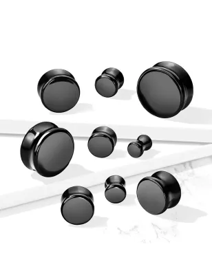 Piercing plug pierre naturelle obsidienne noire