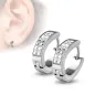 Paire boucles d'oreilles anneaux cristaux blanc