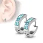 Paire boucles d'oreilles anneaux cristaux turquoise