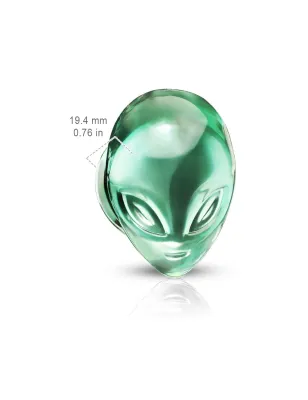 Piercing plug oreille verre tête d'alien