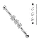 Piercing industriel oreille 3 fleurs