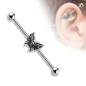 Piercing industriel oreille skull papillon