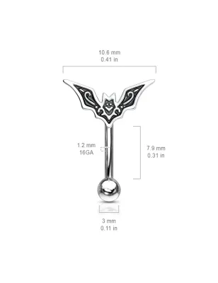 Piercing arcade acier chauve-souris