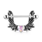 Piercing téton pendentif ailes d'ange coeur aurore boréale