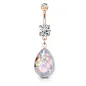 Piercing nombril plaqué or rose pendentif opalite multicolore