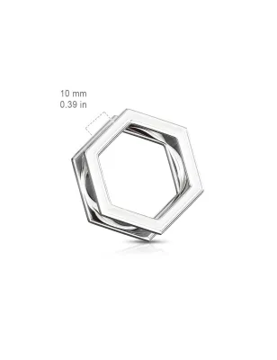 Piercing tunnel oreille hexagonal acier chirurgical