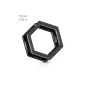 Piercing tunnel oreille hexagonal acier noir