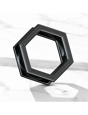 Piercing tunnel oreille hexagonal acier noir