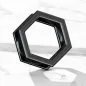 Piercing tunnel oreille hexagonal acier noir