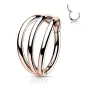 Piercing oreille anneau segment titane rosé triple