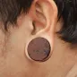 Piercing plug pierre obsidienne acajou