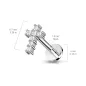 Piercing labret oreille croix pavée de strass acier chirurgical