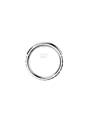 Piercing anneau segment titane strass rectangulaires