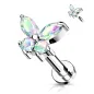 Piercing oreille labret papillon strass aurore boréale