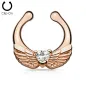 Faux piercing septum ailes d'ange rosé