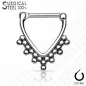 Piercing septum clipsable en acier chirurgical triangle perlé