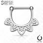 Piercing septum clipsable en acier chirurgical coeurs filigrane