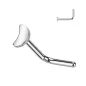 Piercing nez tige en L titane astm f-136 lune