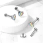 Piercing labret oreille coeur rainbow pride